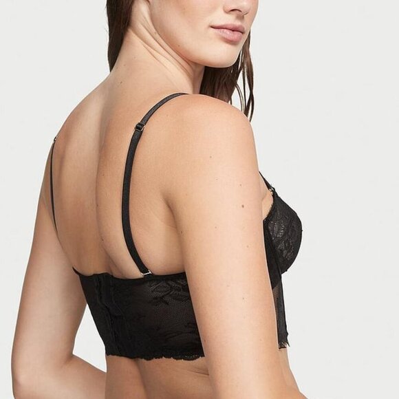 New! Victoria's Secret Very Sexy VS Archives Black Rose Lace Bra Top 20030 - Picture 3 of 9